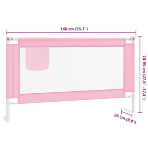 vidaXL Toddler Bed Rail Pink 140x25 cm Fabric