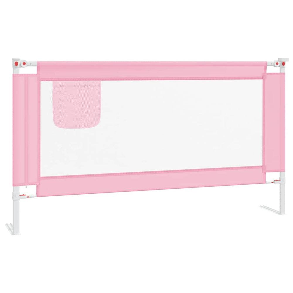 vidaXL Toddler Bed Rail Pink 150x25 cm Fabric