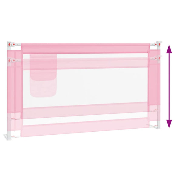 vidaXL Toddler Bed Rail Pink 150x25 cm Fabric