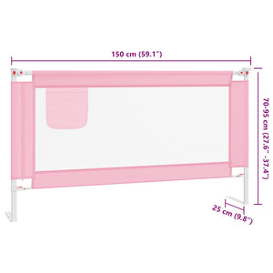 vidaXL Toddler Bed Rail Pink 150x25 cm Fabric