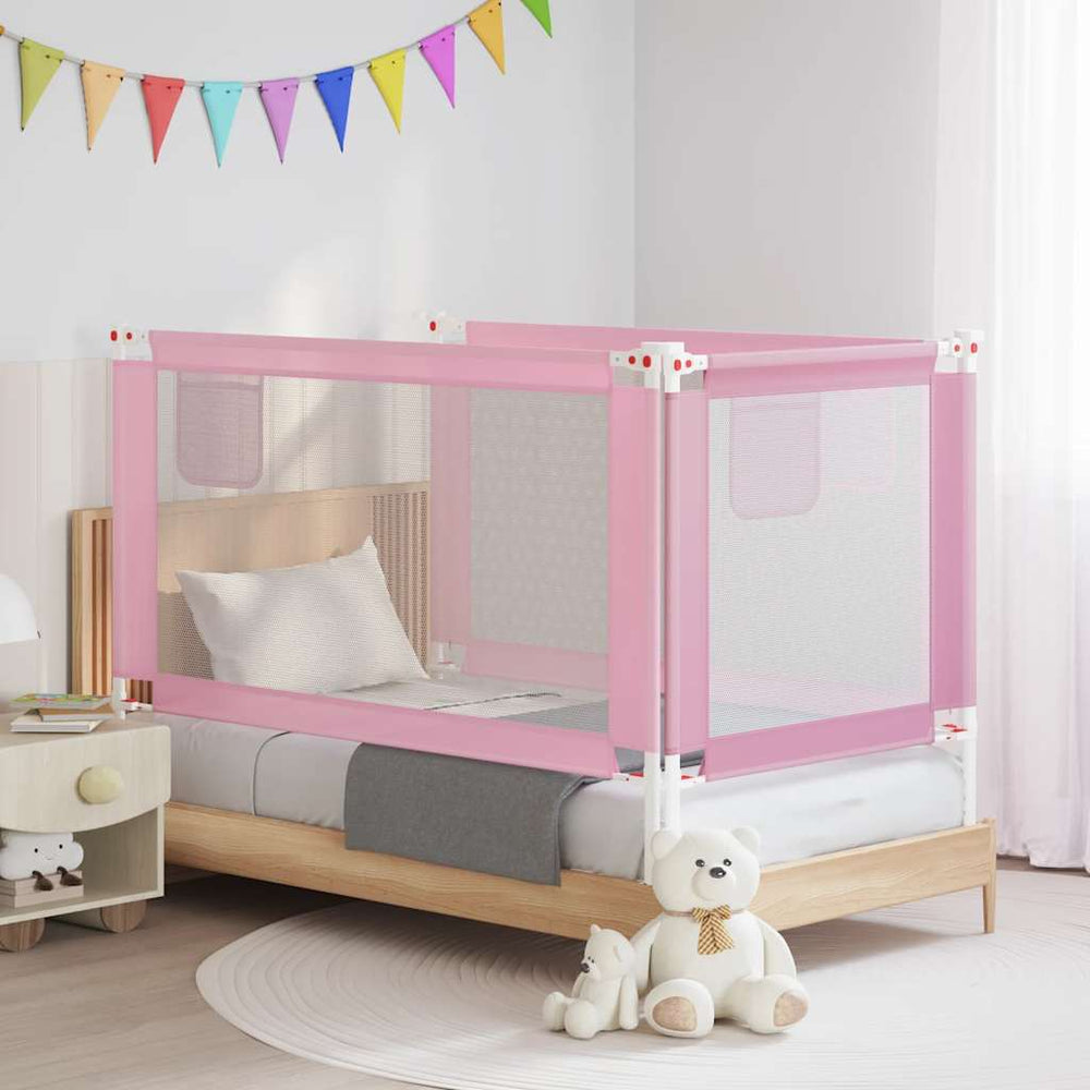 vidaXL Toddler Bed Rail Pink 150x25 cm Fabric