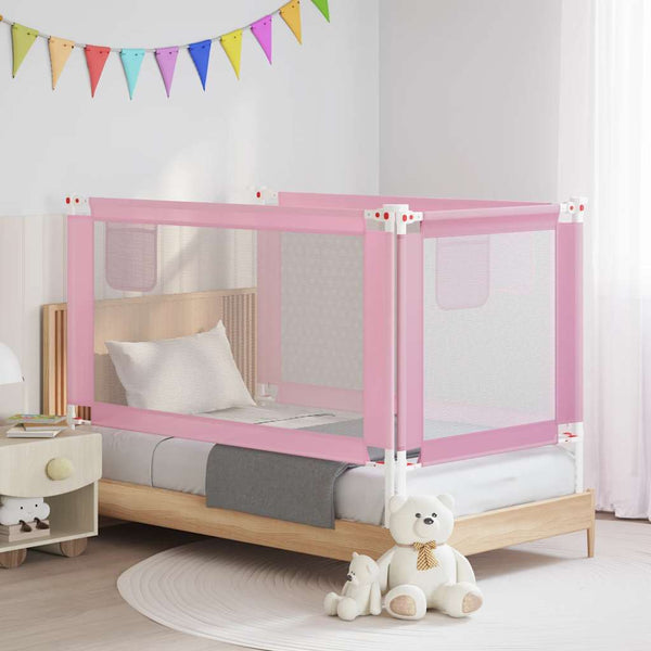 vidaXL Toddler Bed Rail Pink 150x25 cm Fabric