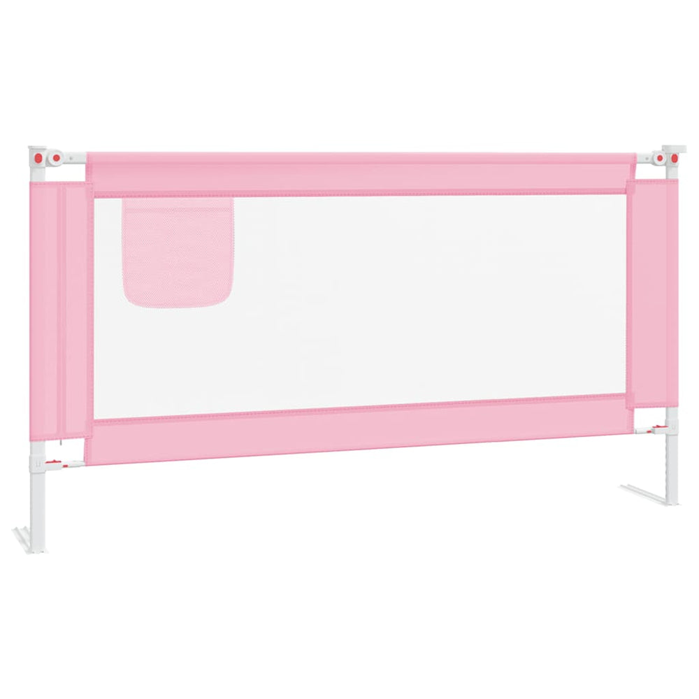 vidaXL Toddler Bed Rail Pink 160x25 cm Fabric
