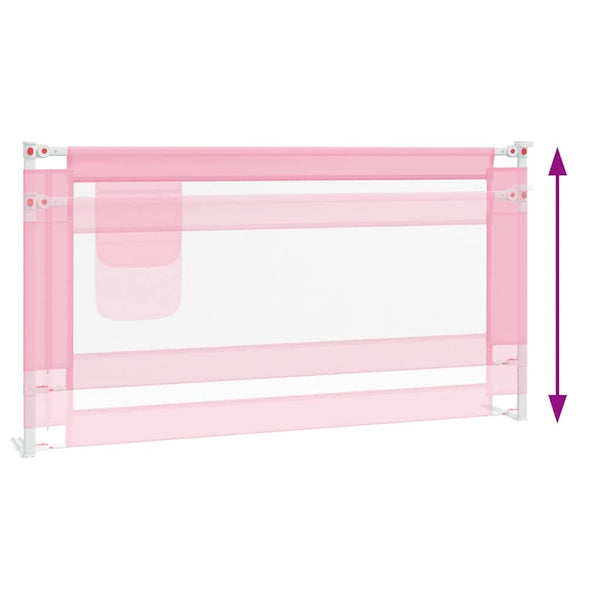 vidaXL Toddler Bed Rail Pink 160x25 cm Fabric