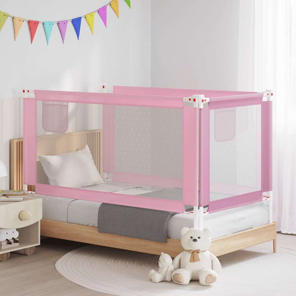 vidaXL Toddler Bed Rail Pink 160x25 cm Fabric