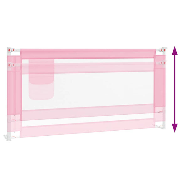 vidaXL Toddler Bed Rail Pink 180x25 cm Fabric