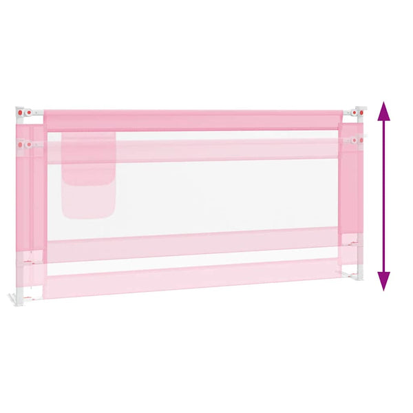 vidaXL Toddler Bed Rail Pink 190x25 cm Fabric