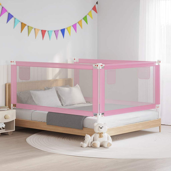 vidaXL Toddler Bed Rail Pink 190x25 cm Fabric