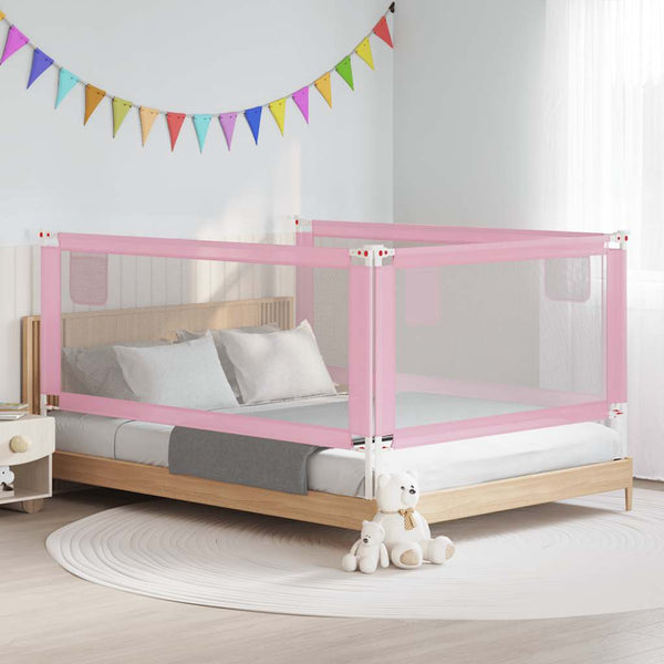 vidaXL Toddler Bed Rail Pink 200x25 cm Fabric