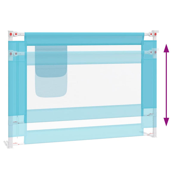 vidaXL Toddler Bed Rail Blue 90x25 cm Fabric