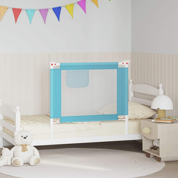 vidaXL Toddler Bed Rail Blue 90x25 cm Fabric