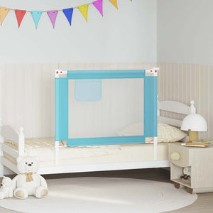 vidaXL Toddler Bed Rail Blue 100x25 cm Fabric