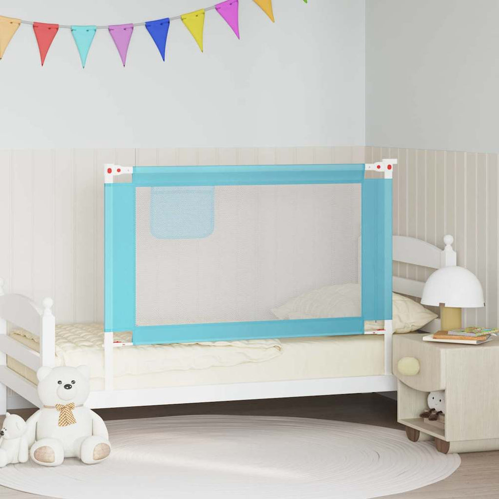 vidaXL Toddler Bed Rail Blue 120x25 cm Fabric