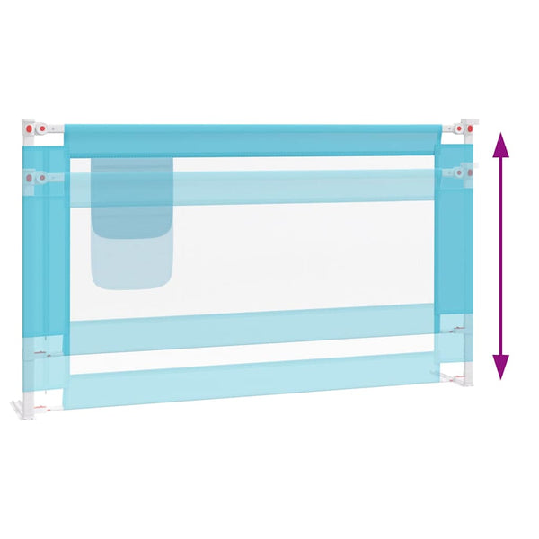 vidaXL Toddler Bed Rail Blue 140x25 cm Fabric