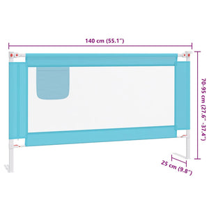vidaXL Toddler Bed Rail Blue 140x25 cm Fabric