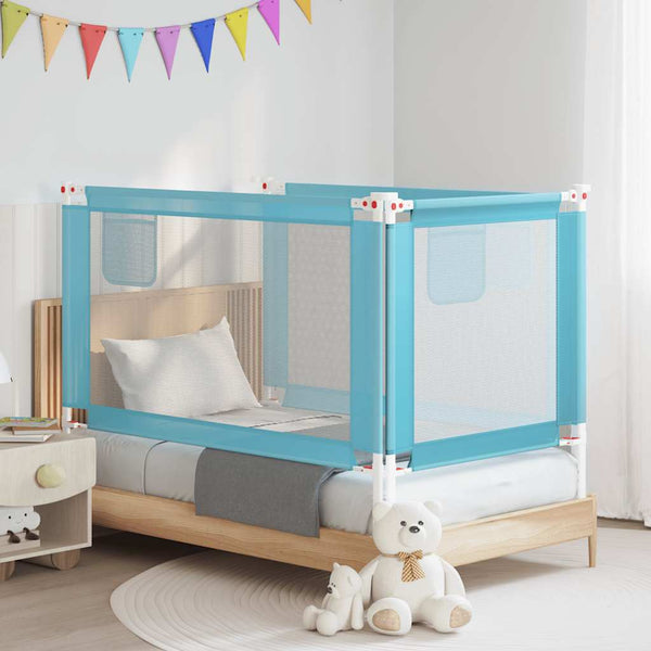 vidaXL Toddler Bed Rail Blue 140x25 cm Fabric