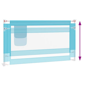 vidaXL Toddler Bed Rail Blue 150x25 cm Fabric