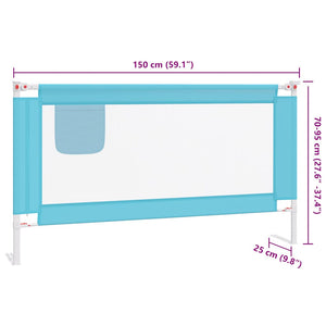 vidaXL Toddler Bed Rail Blue 150x25 cm Fabric