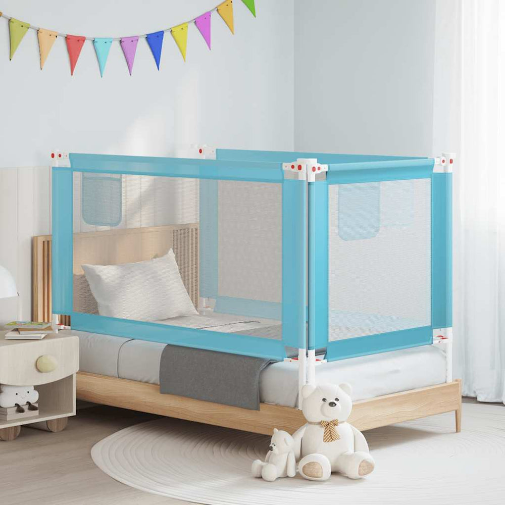 vidaXL Toddler Bed Rail Blue 150x25 cm Fabric