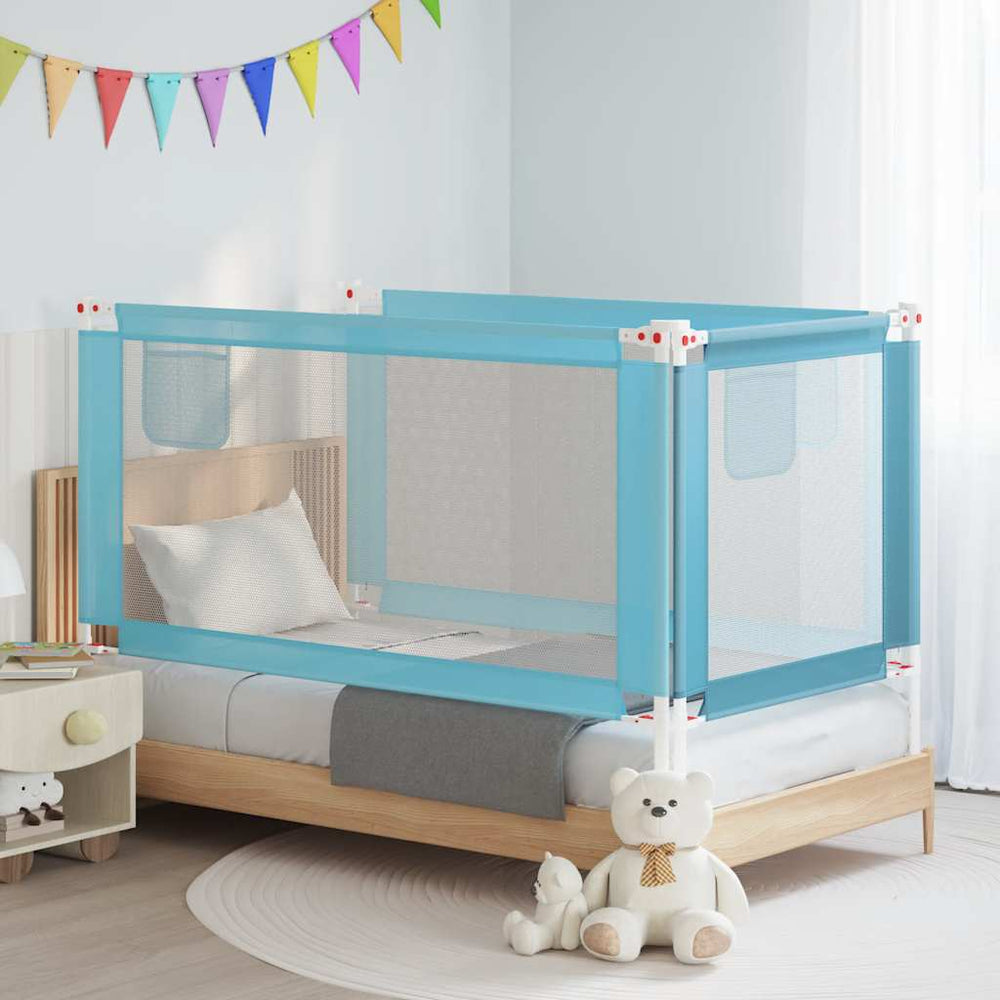 vidaXL Toddler Bed Rail Blue 160x25 cm Fabric
