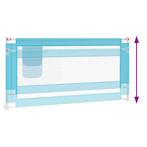 vidaXL Toddler Bed Rail Blue 180x25 cm Fabric
