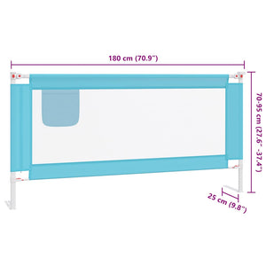 vidaXL Toddler Bed Rail Blue 180x25 cm Fabric