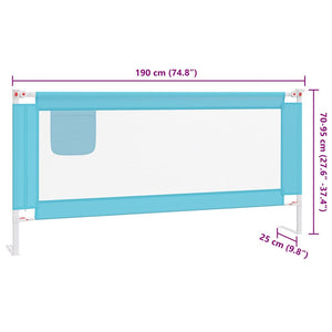 vidaXL Toddler Bed Rail Blue 190x25 cm Fabric
