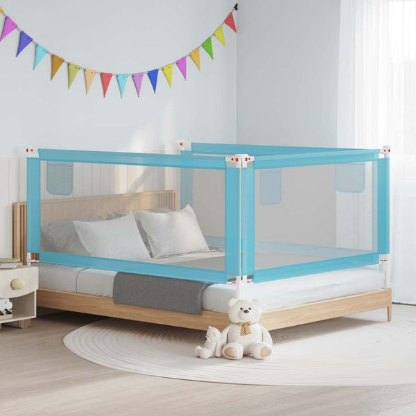 vidaXL Toddler Bed Rail Blue 190x25 cm Fabric