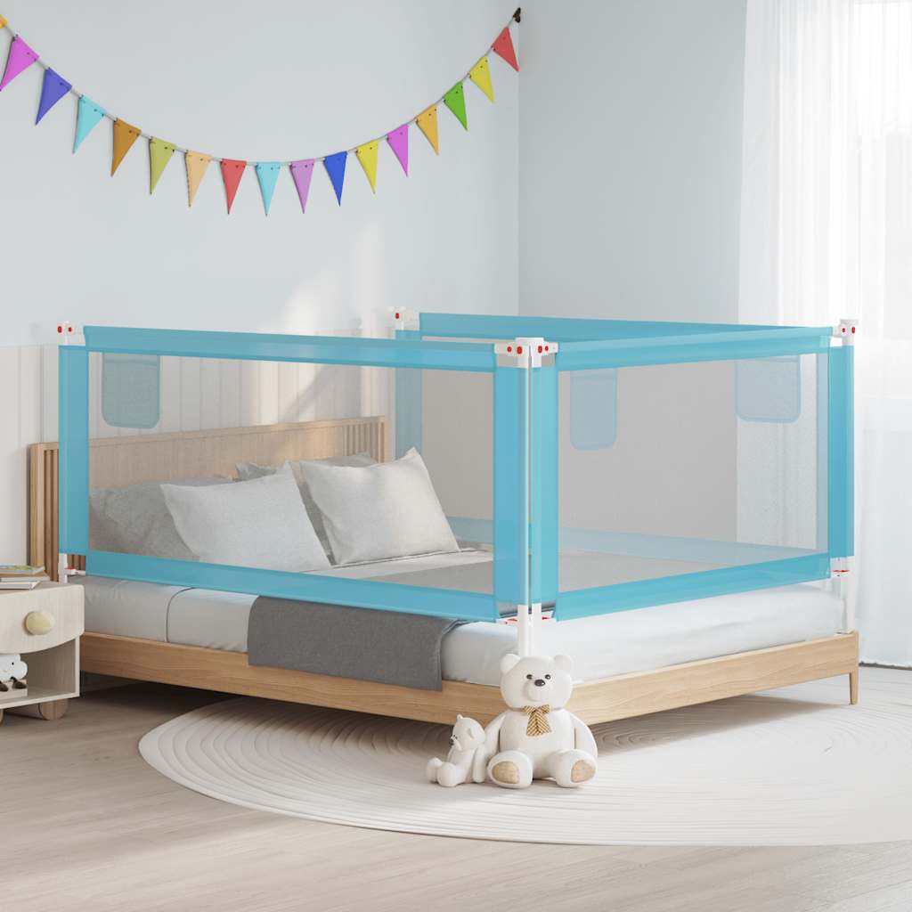 vidaXL Toddler Bed Rail Blue 190x25 cm Fabric