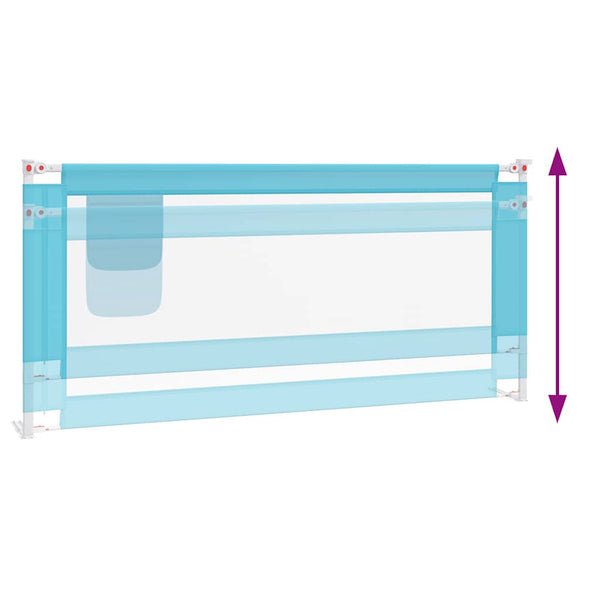 vidaXL Toddler Bed Rail Blue 200x25 cm Fabric