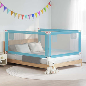 vidaXL Toddler Bed Rail Blue 200x25 cm Fabric