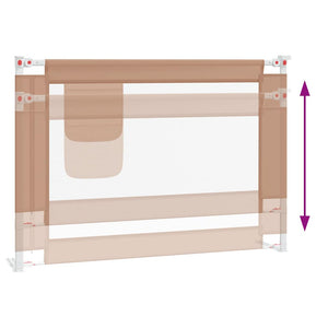 vidaXL Toddler Bed Rail Taupe 90x25 cm Fabric