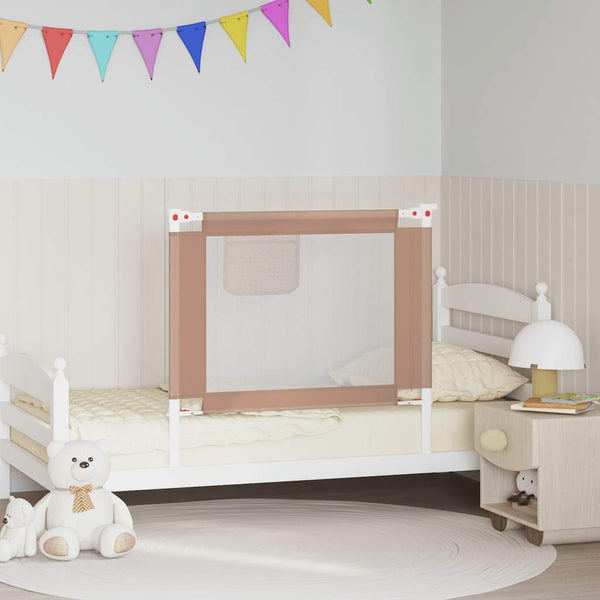 vidaXL Toddler Bed Rail Taupe 90x25 cm Fabric