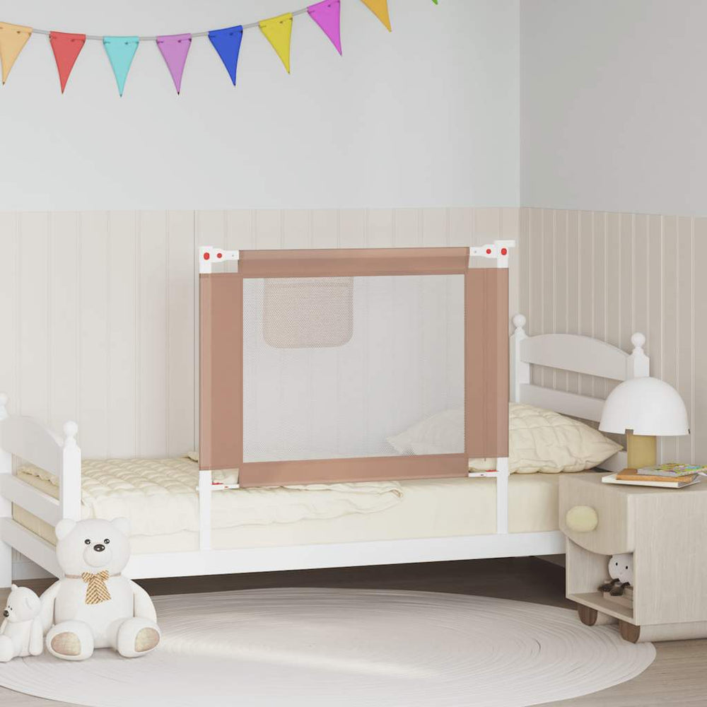 vidaXL Toddler Bed Rail Taupe 90x25 cm Fabric