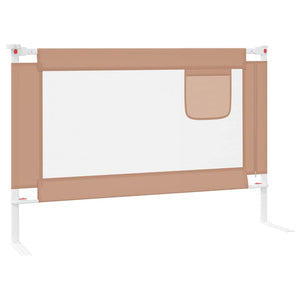 vidaXL Toddler Bed Rail Taupe 100x25 cm Fabric