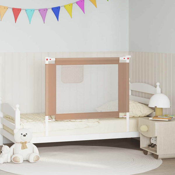 vidaXL Toddler Bed Rail Taupe 100x25 cm Fabric