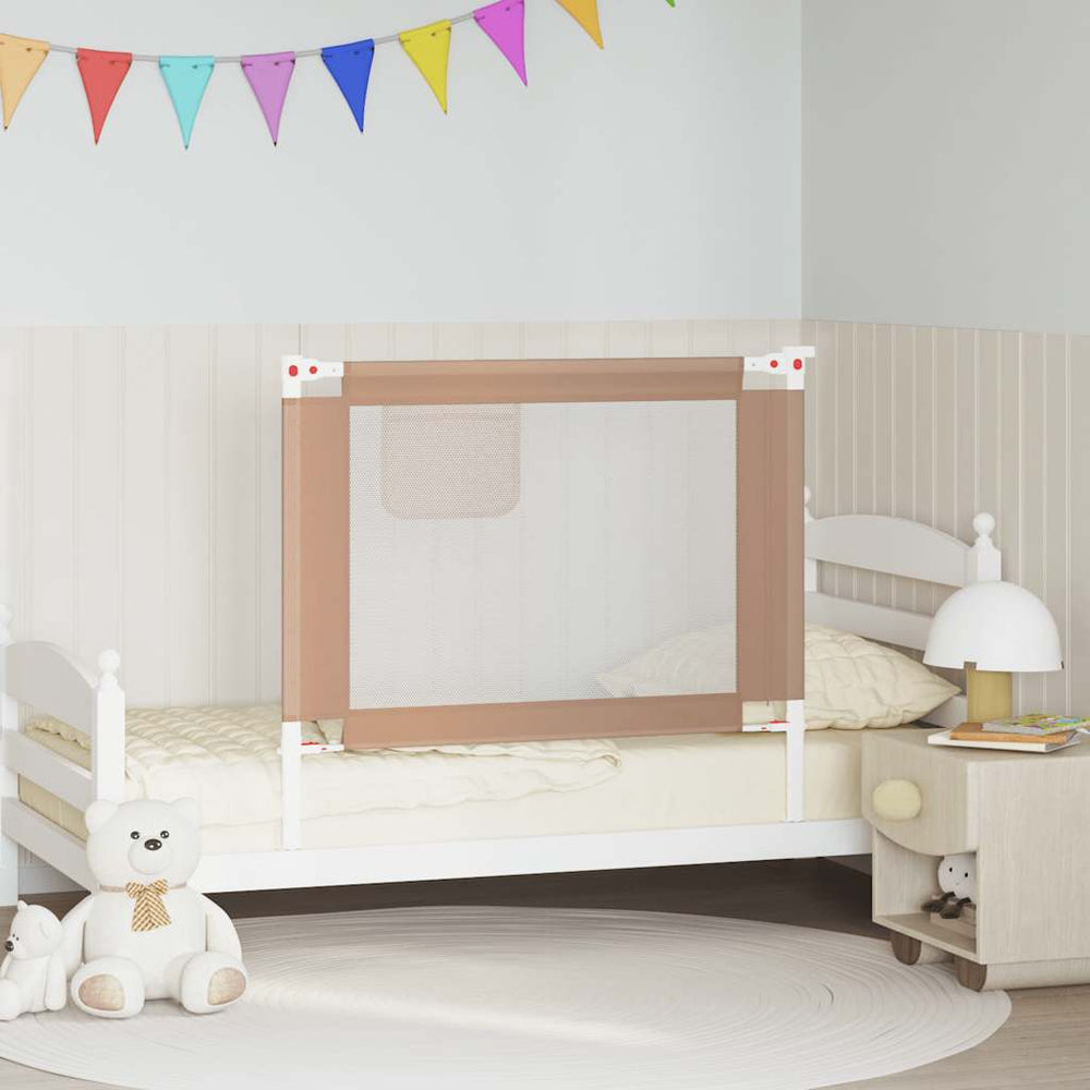 vidaXL Toddler Bed Rail Taupe 100x25 cm Fabric
