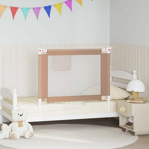 vidaXL Toddler Bed Rail Taupe 100x25 cm Fabric