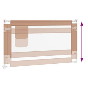 vidaXL Toddler Bed Rail Taupe 140x25 cm Fabric