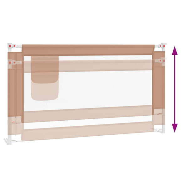 vidaXL Toddler Bed Rail Taupe 150x25 cm Fabric