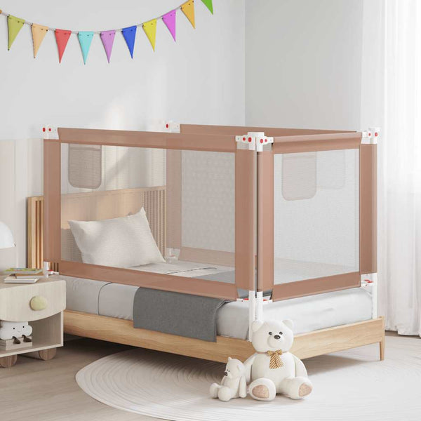 vidaXL Toddler Bed Rail Taupe 150x25 cm Fabric