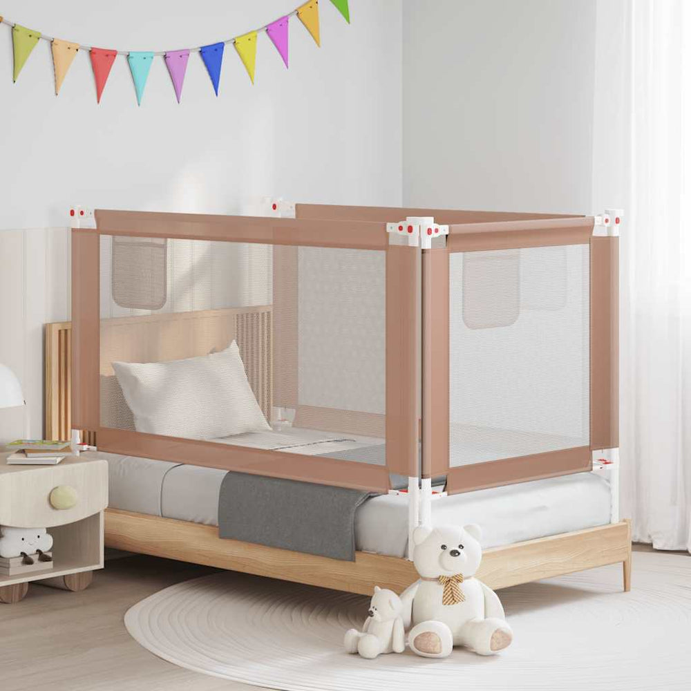 vidaXL Toddler Bed Rail Taupe 150x25 cm Fabric