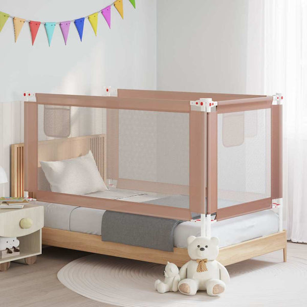 vidaXL Toddler Bed Rail Taupe 160x25 cm Fabric