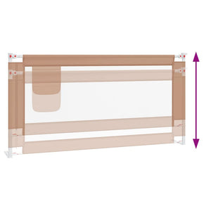 vidaXL Toddler Bed Rail Taupe 180x25 cm Fabric