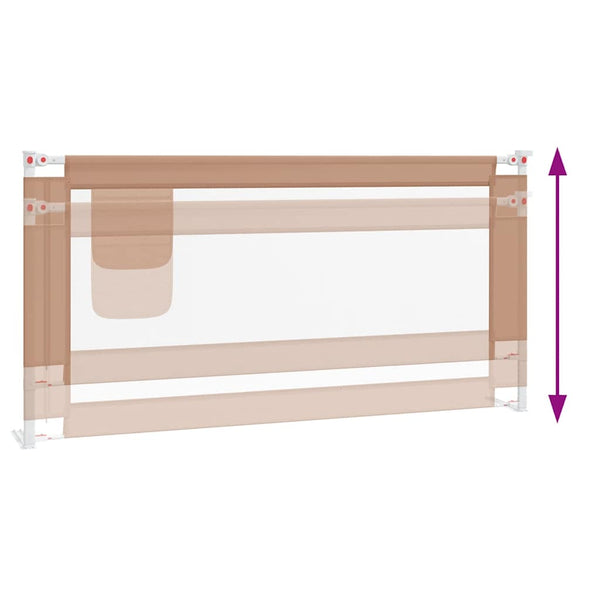 vidaXL Toddler Bed Rail Taupe 180x25 cm Fabric