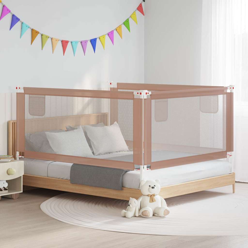 vidaXL Toddler Bed Rail Taupe 180x25 cm Fabric