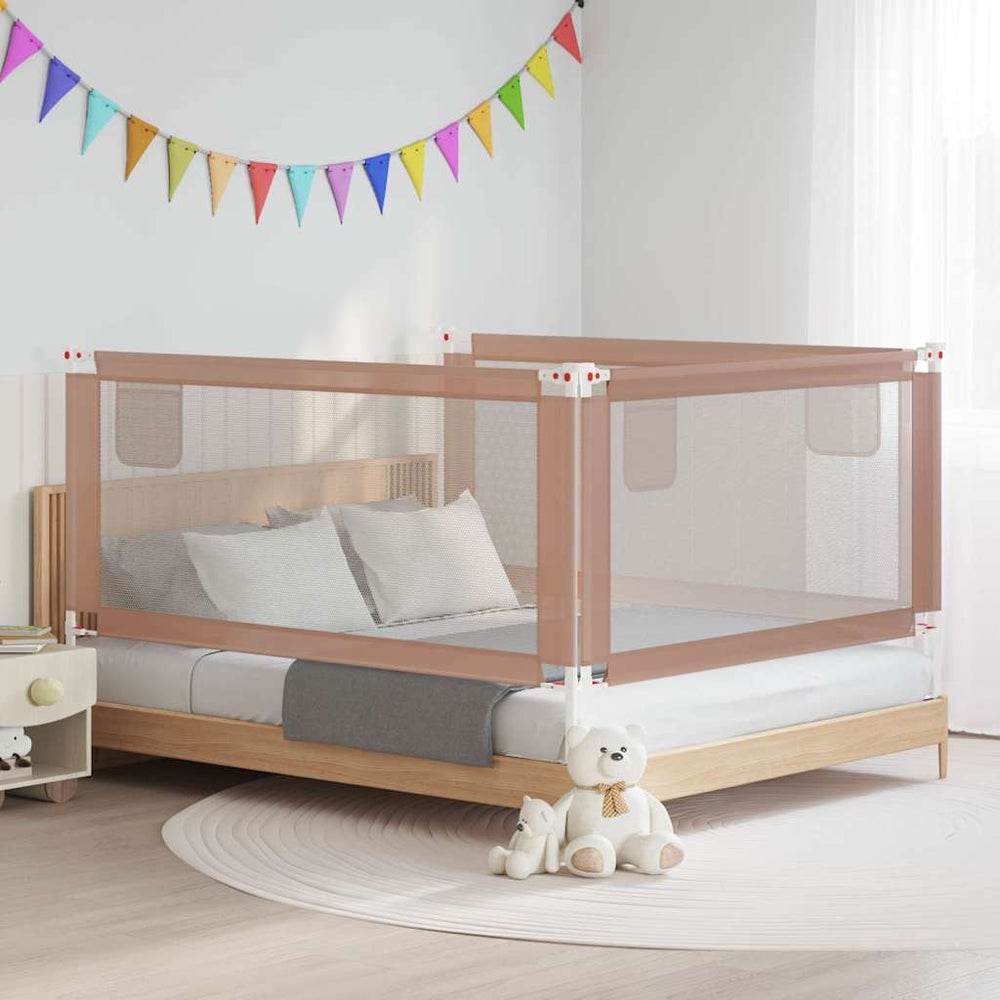 vidaXL Toddler Bed Rail Taupe 180x25 cm Fabric