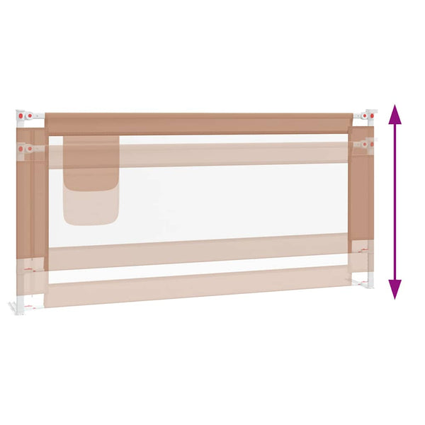 vidaXL Toddler Bed Rail Taupe 190x25 cm Fabric