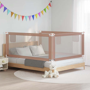vidaXL Toddler Bed Rail Taupe 190x25 cm Fabric