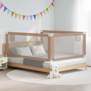 vidaXL Toddler Bed Rail Taupe 200x25 cm Fabric